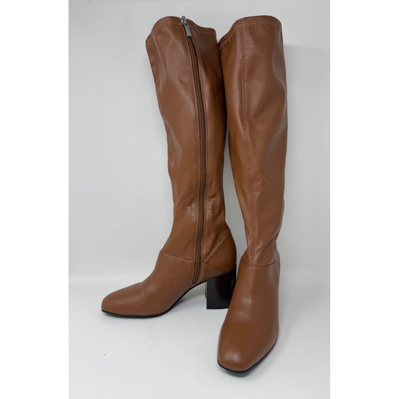 Franco Sarto Shoes - Franco Sarto Women's 8M Brown Faux Leather L-Tribute Knee High Heel Boots
